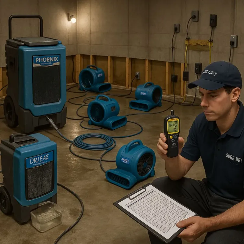 Structural Drying and Dehumidification process in Woodcliff Lake, NJ